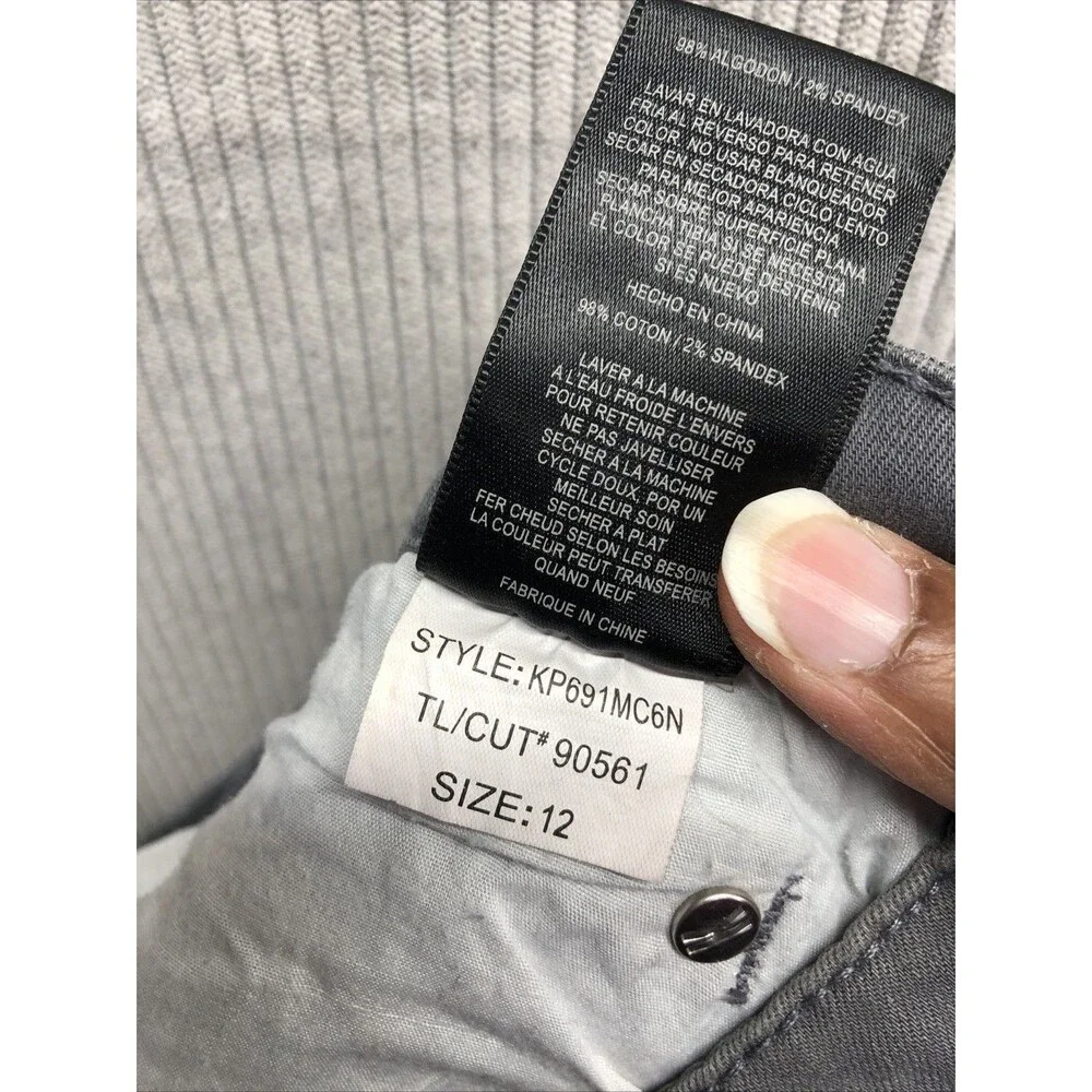 Kut From The Kloth MIA Toothpick Skinny Jeans Size 12 Gray Distressed - Picture 15 of 16